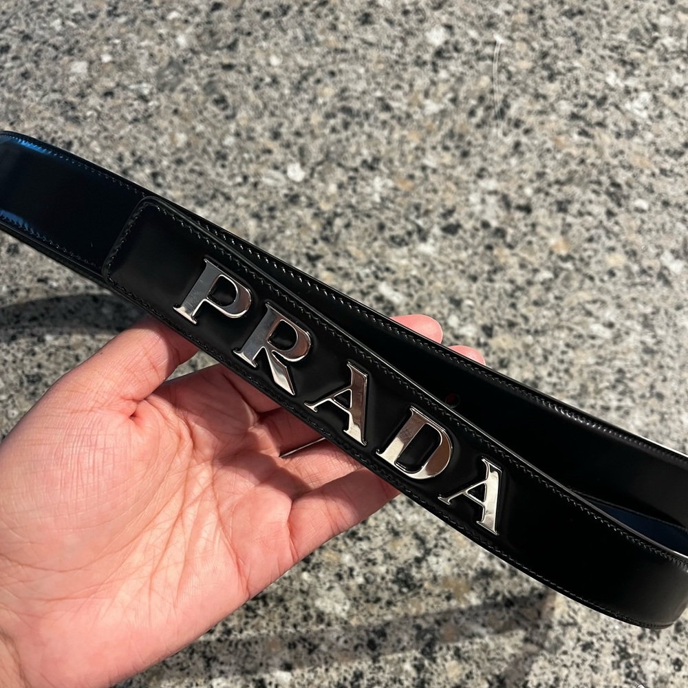 PRADA BRUSHED LEATHER BELT